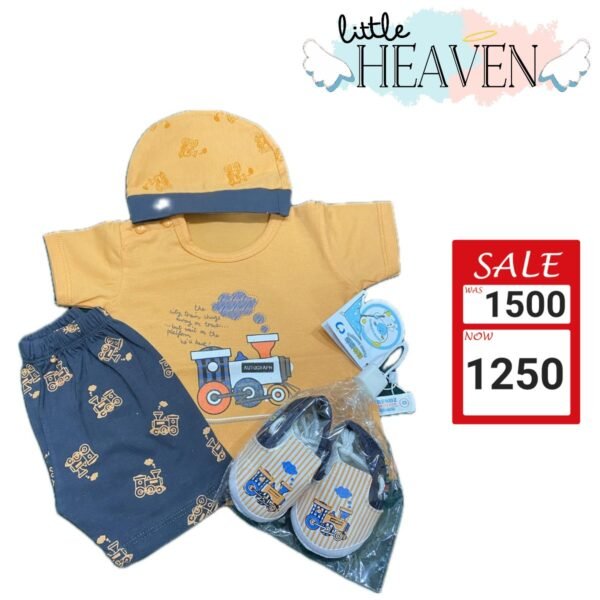 Suit with booties trendz garment orange blue