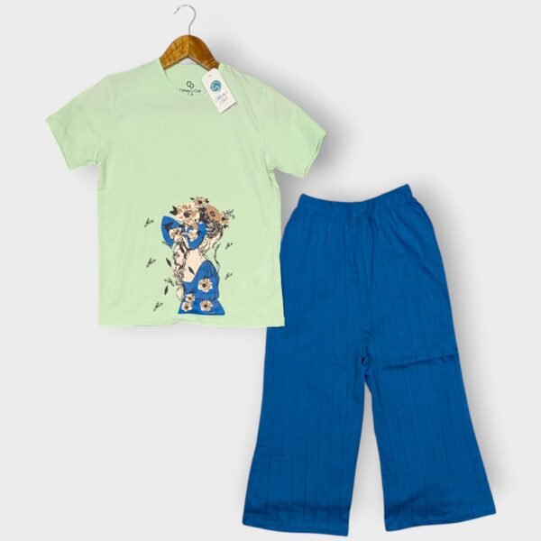 Track Suit with Bow Floral Elegance Style