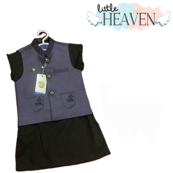 Kurta Shalwar Waistcoat in Black