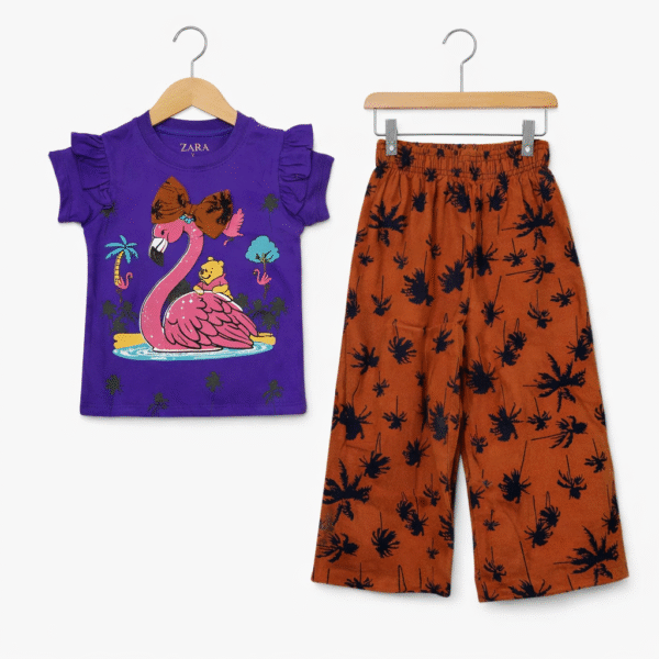 Plazo Shirt Swan with 3d Bow Colorful outfit