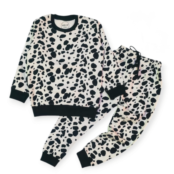 Tracksuit Fleece Cow White and Black
