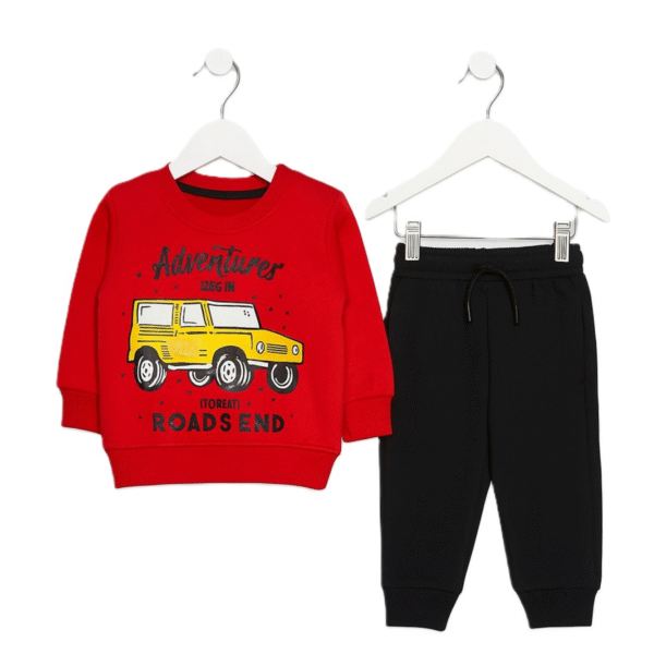 Tracksuit Fleece Car Red and Black