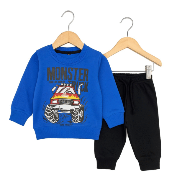 Tracksuit Fleece Monster Truck Blue and Black