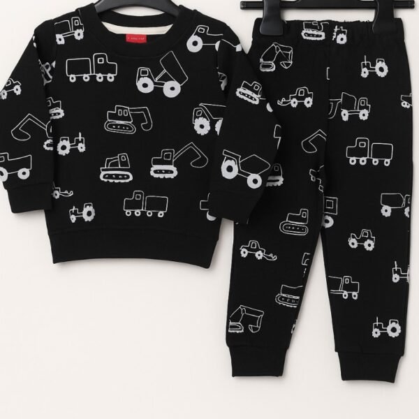 Tracksuit Fleece Big Cars Black