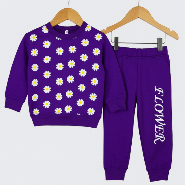 Tracksuit Fleece Flowers Purple