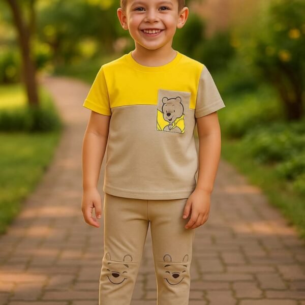 Track Suit for Summer Yellow Brown Combination