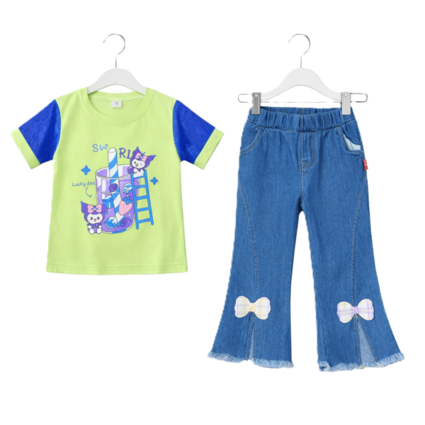 Denim Bell Bottom Shirt Karumi Outfit